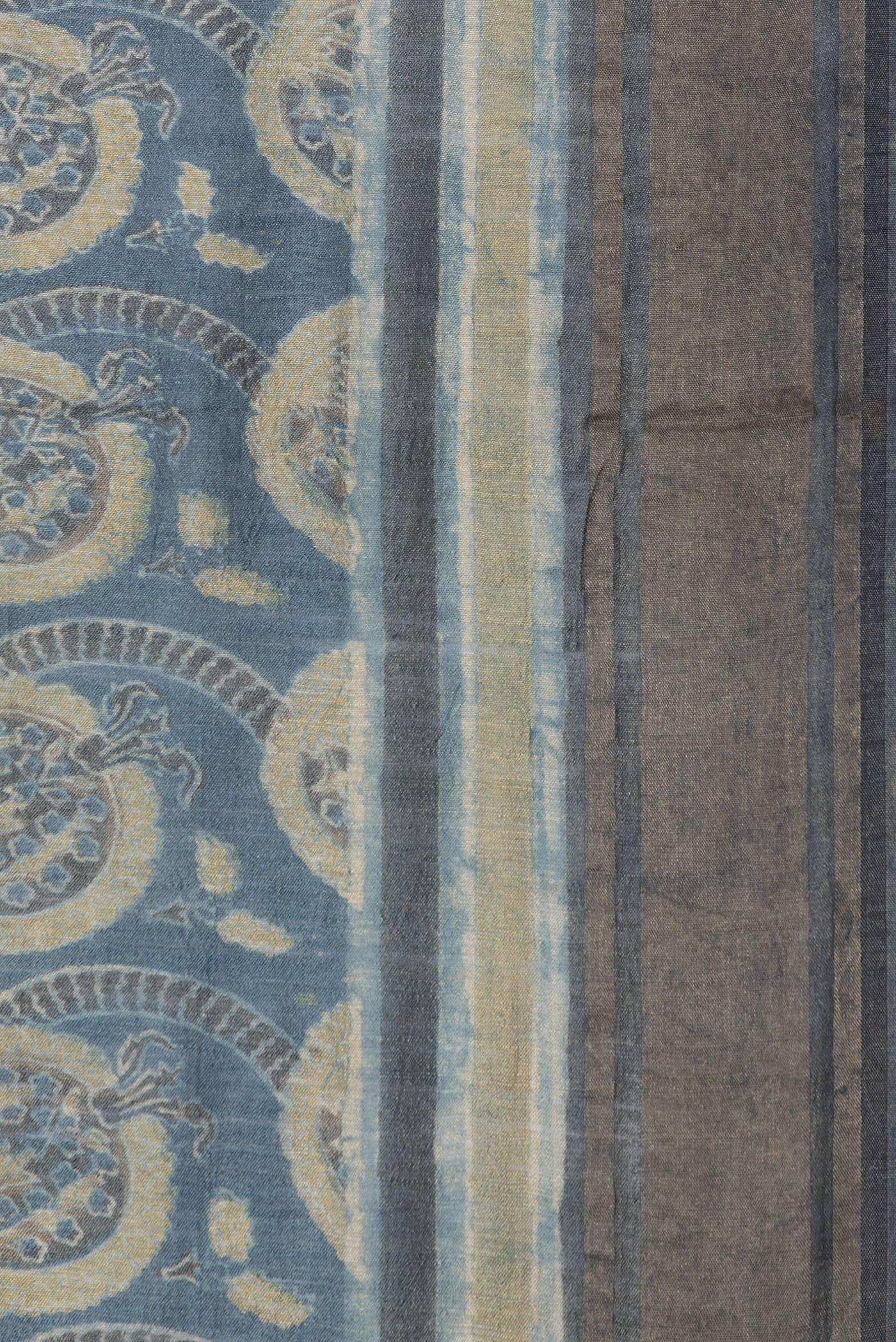 Blue Dual Tone Tussar Silk Saree