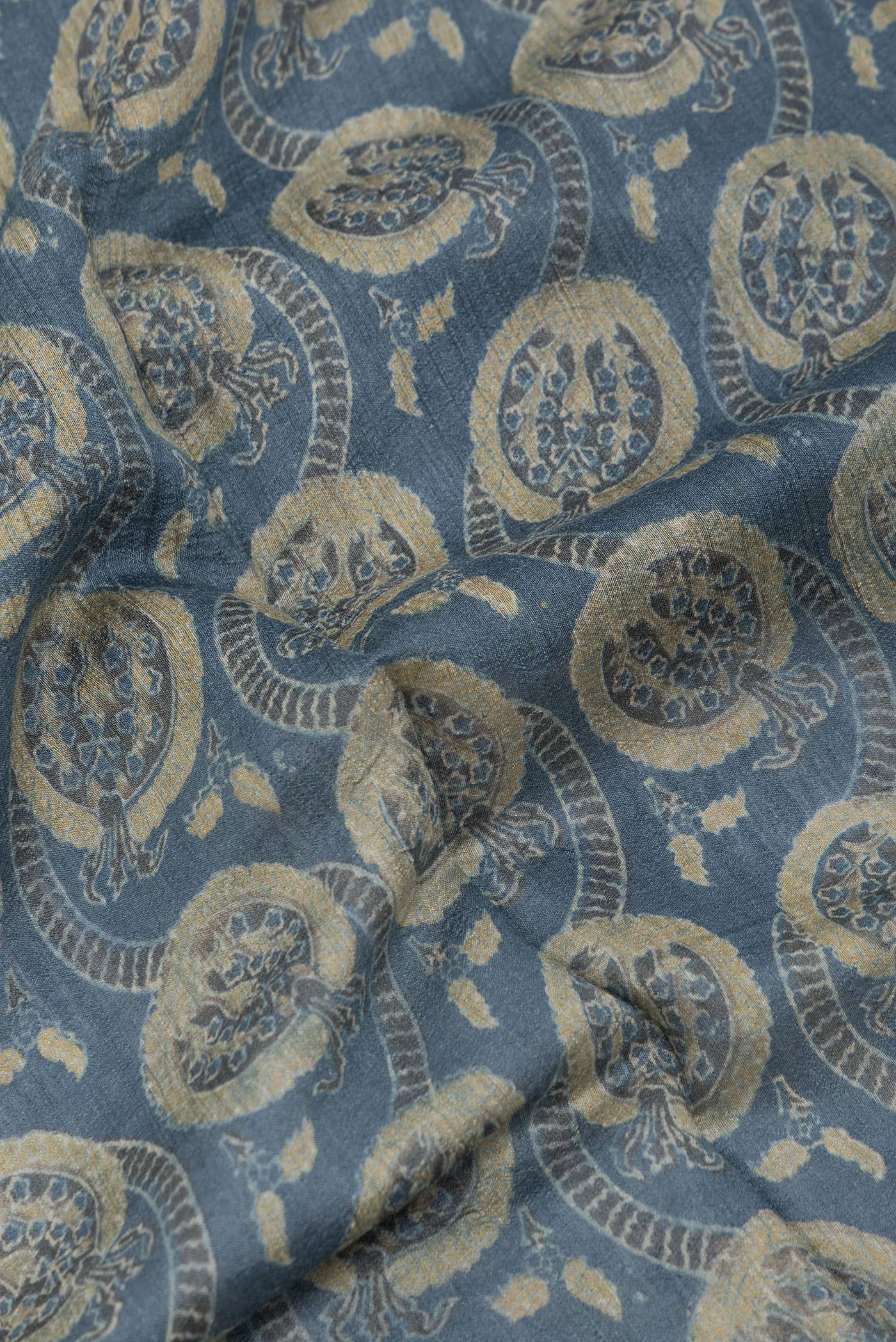 Blue Dual Tone Tussar Silk Saree
