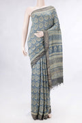 Blue Dual Tone Tussar Silk Saree