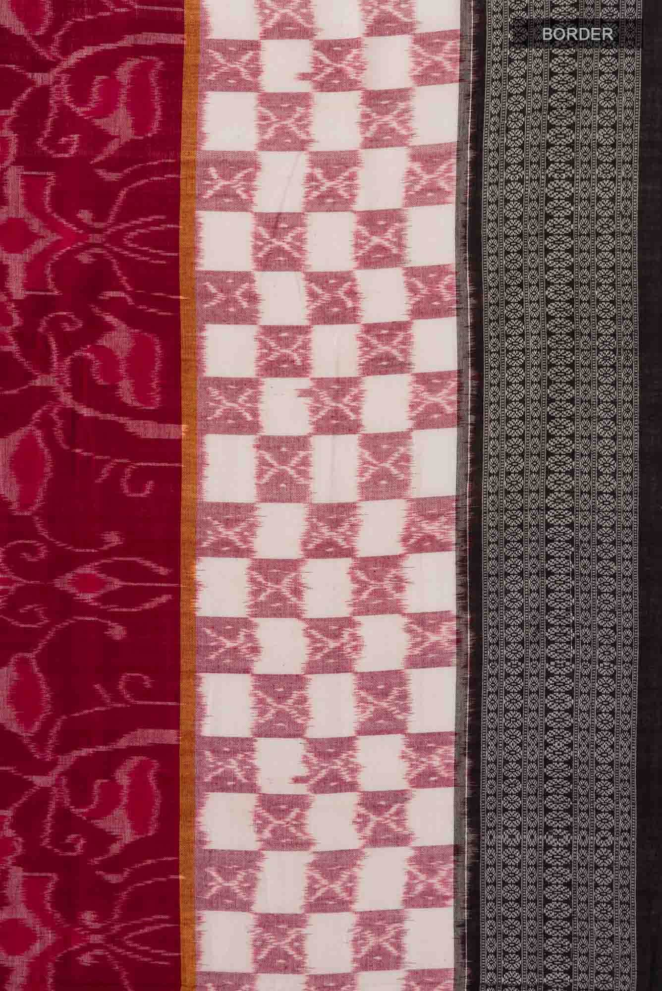 Maroon Orissa Cotton Saree