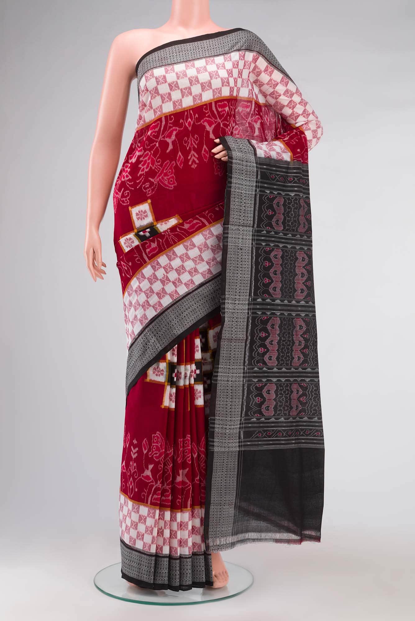 Maroon Orissa Cotton Saree