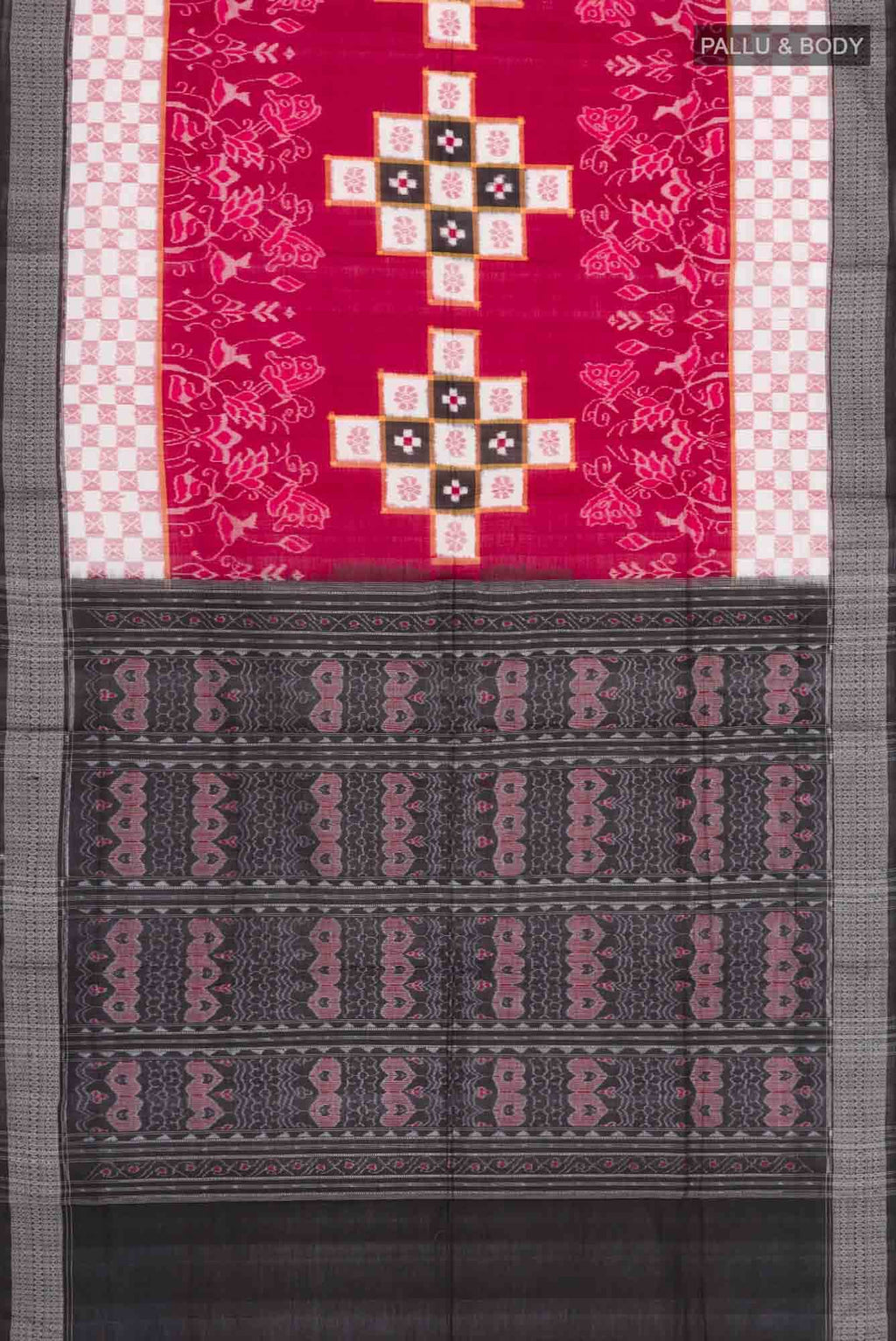 Maroon Orissa Cotton Saree
