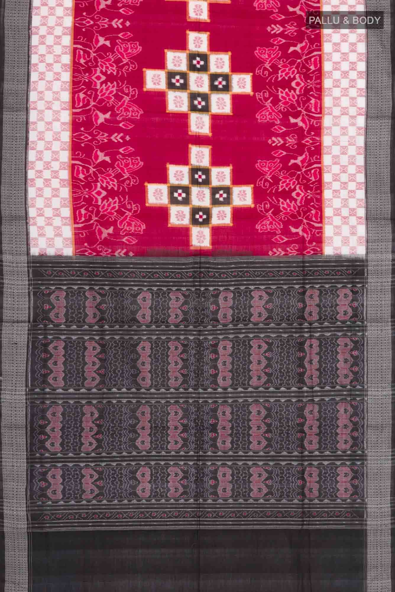 Maroon Orissa Cotton Saree