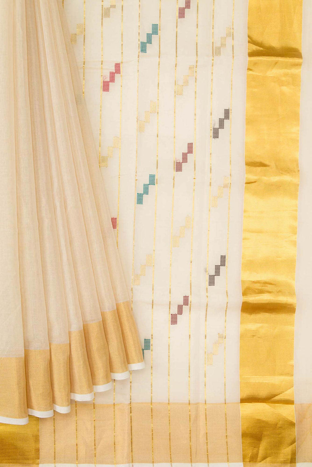 Sandal Dual Tone Kerala Cotton Saree