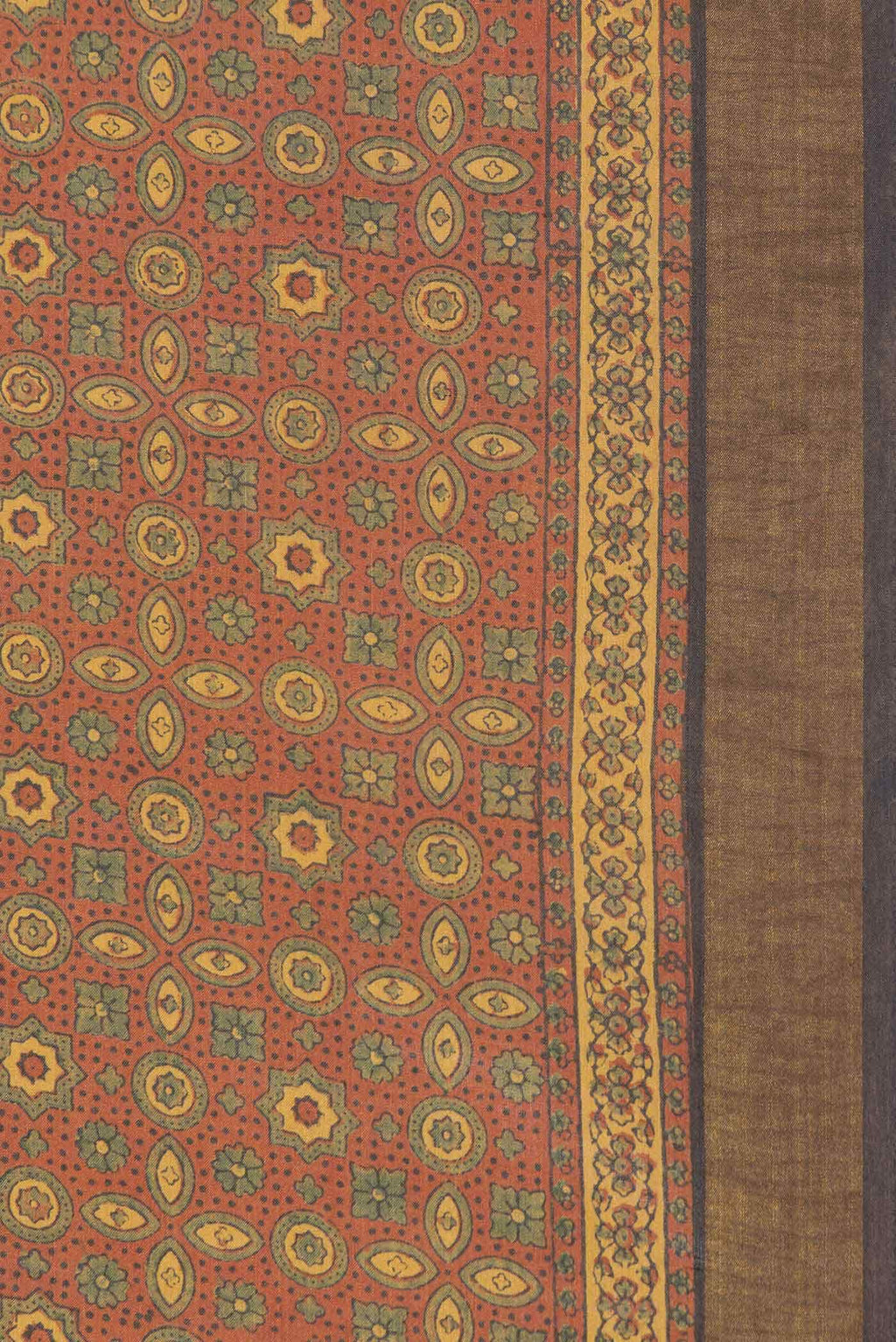 Brick Orange Dual Tone Tussar Silk Saree