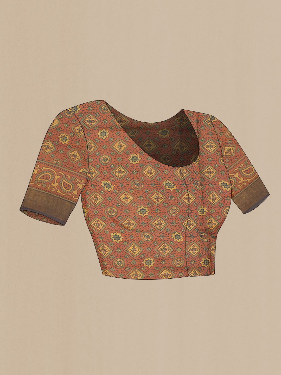 Brick Orange Dual Tone Tussar Silk Saree