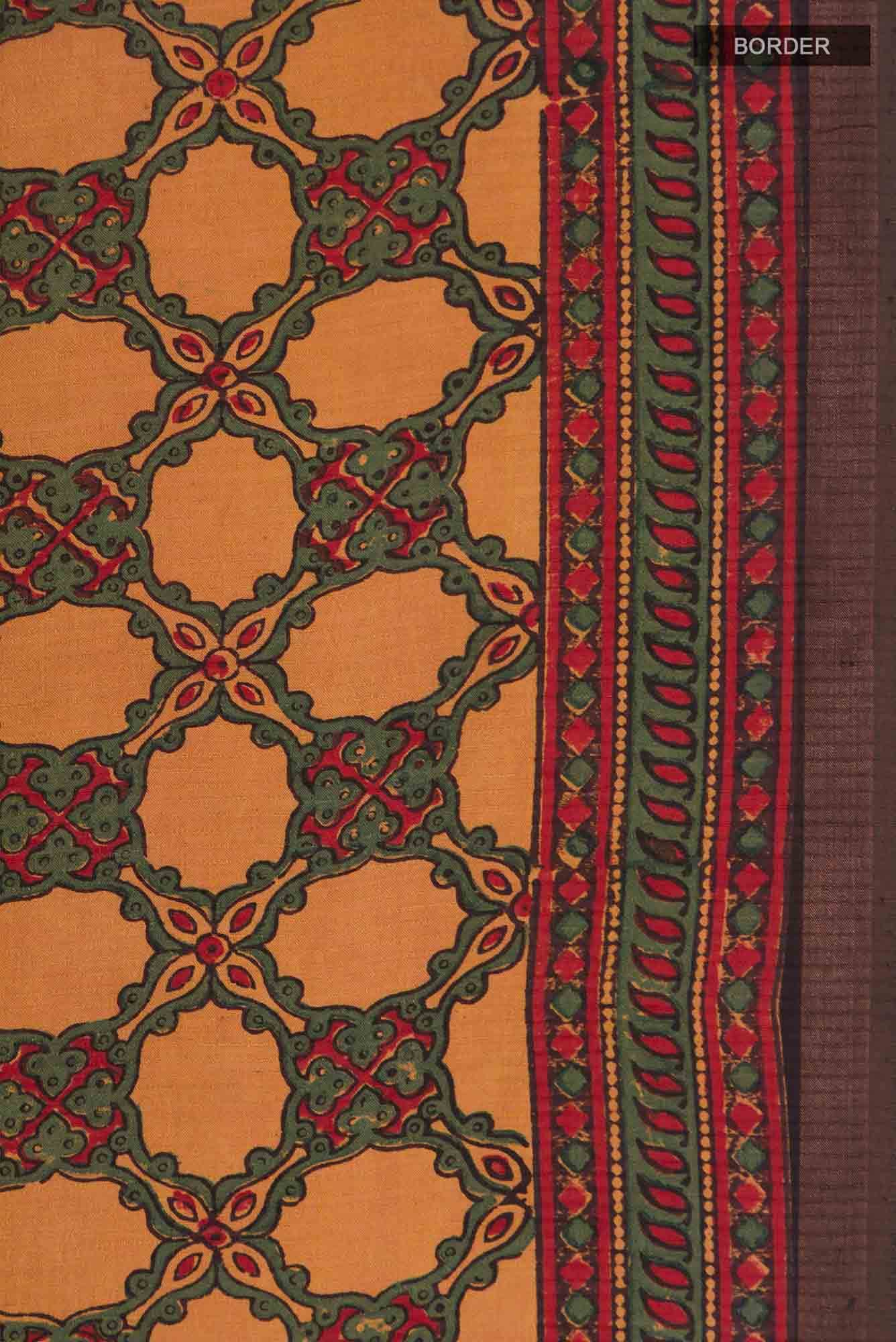 Mustard Tussar Silk Saree