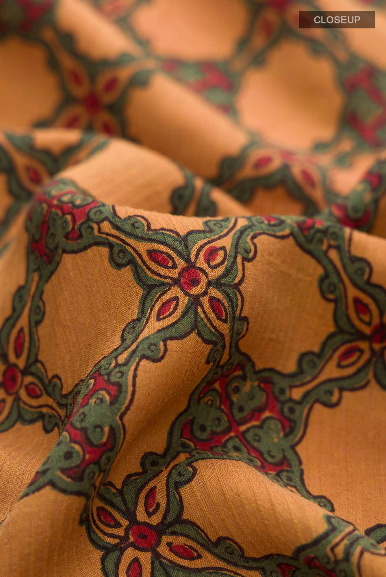 Mustard Tussar Silk Saree