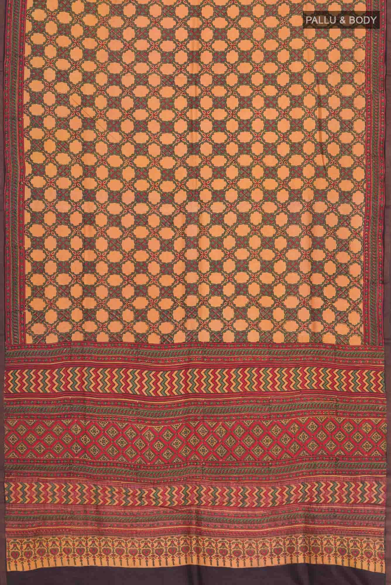 Mustard Tussar Silk Saree