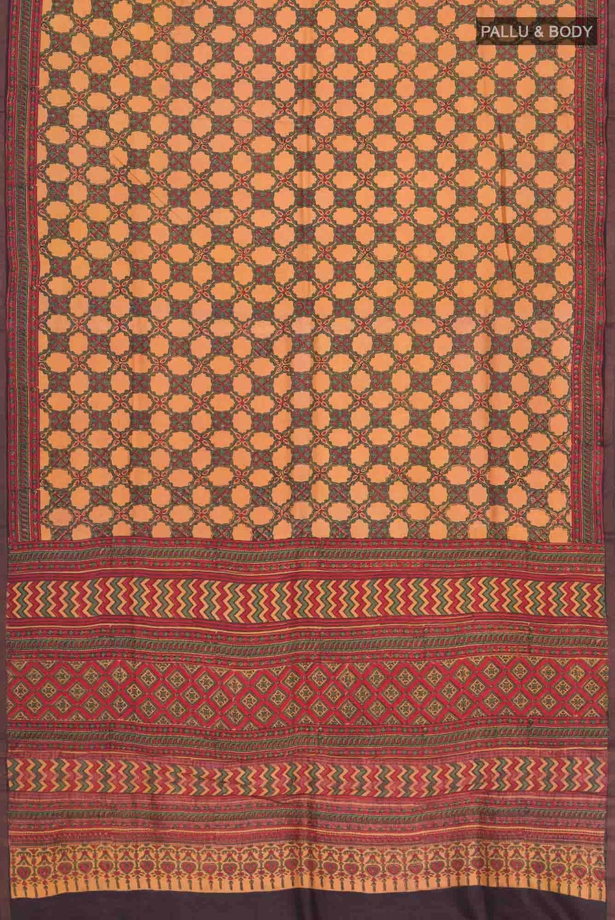 Mustard Tussar Silk Saree