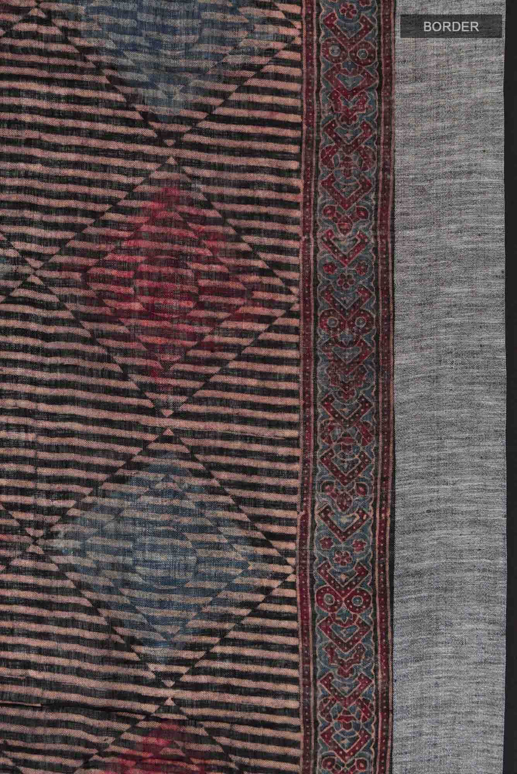 Black Linen Cotton Saree