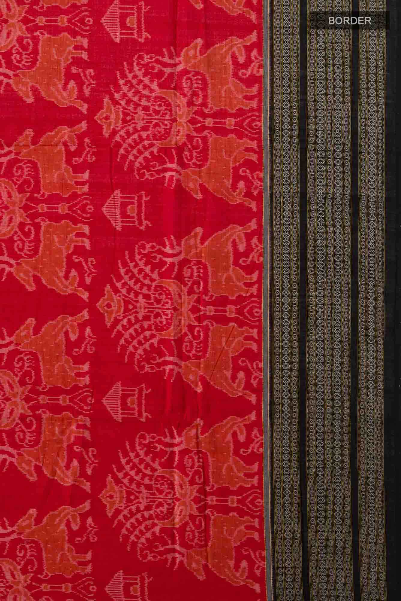 Red Orissa Cotton Saree