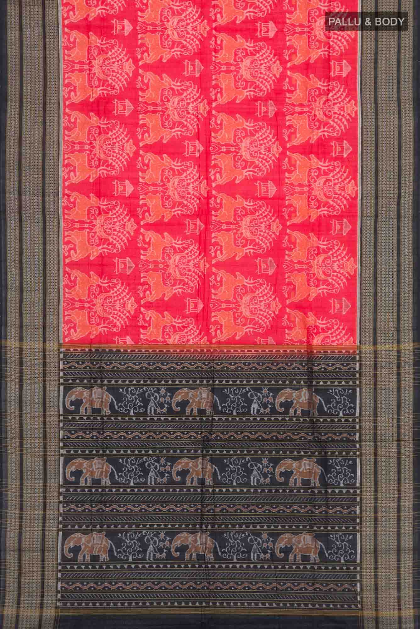 Red Orissa Cotton Saree