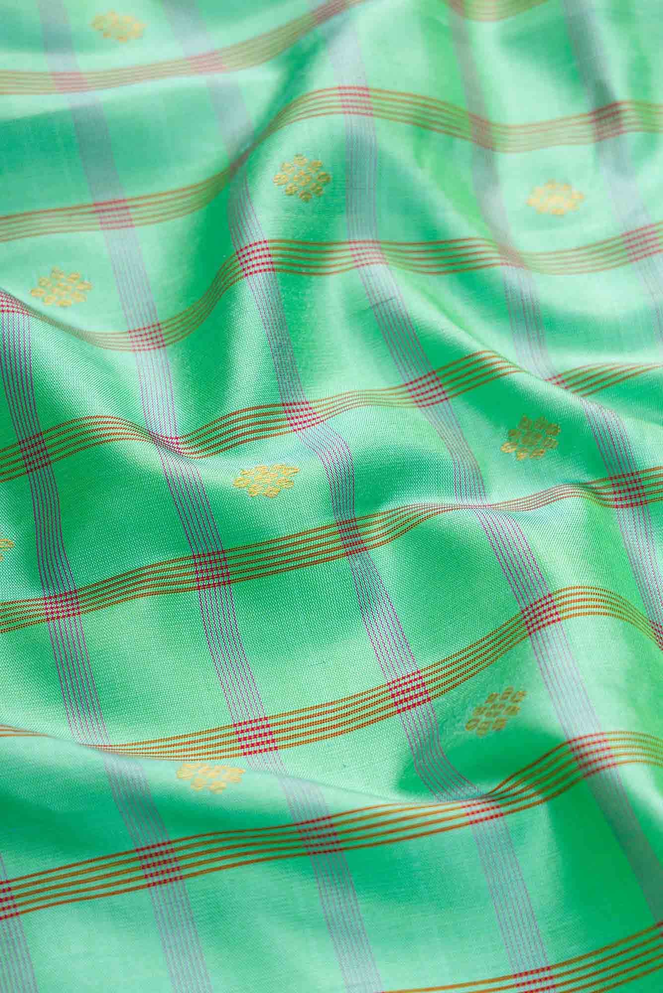Sea Green Dual Tone Gadwal Silk Saree