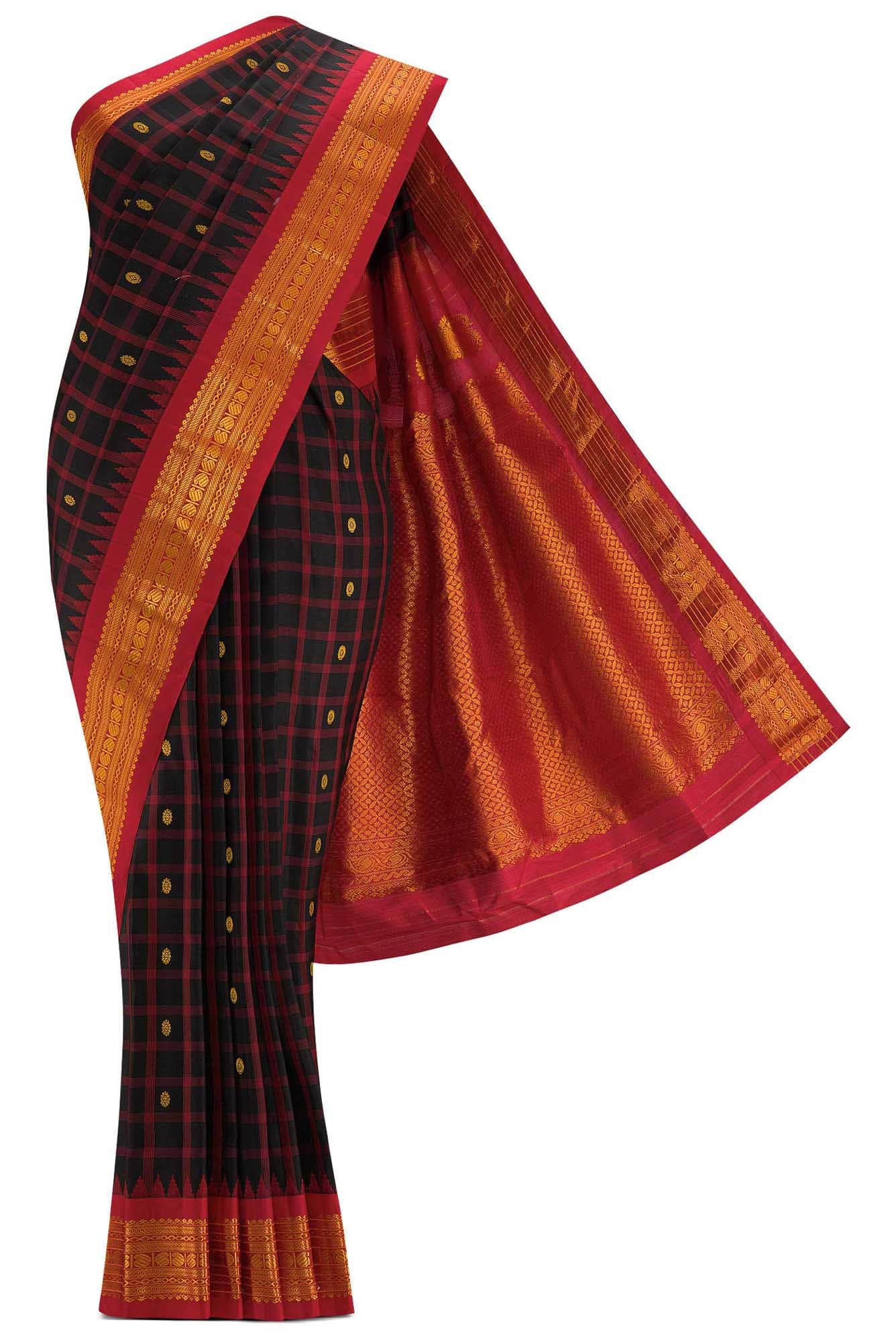 Black Dual Tone Gadwal Silk Saree