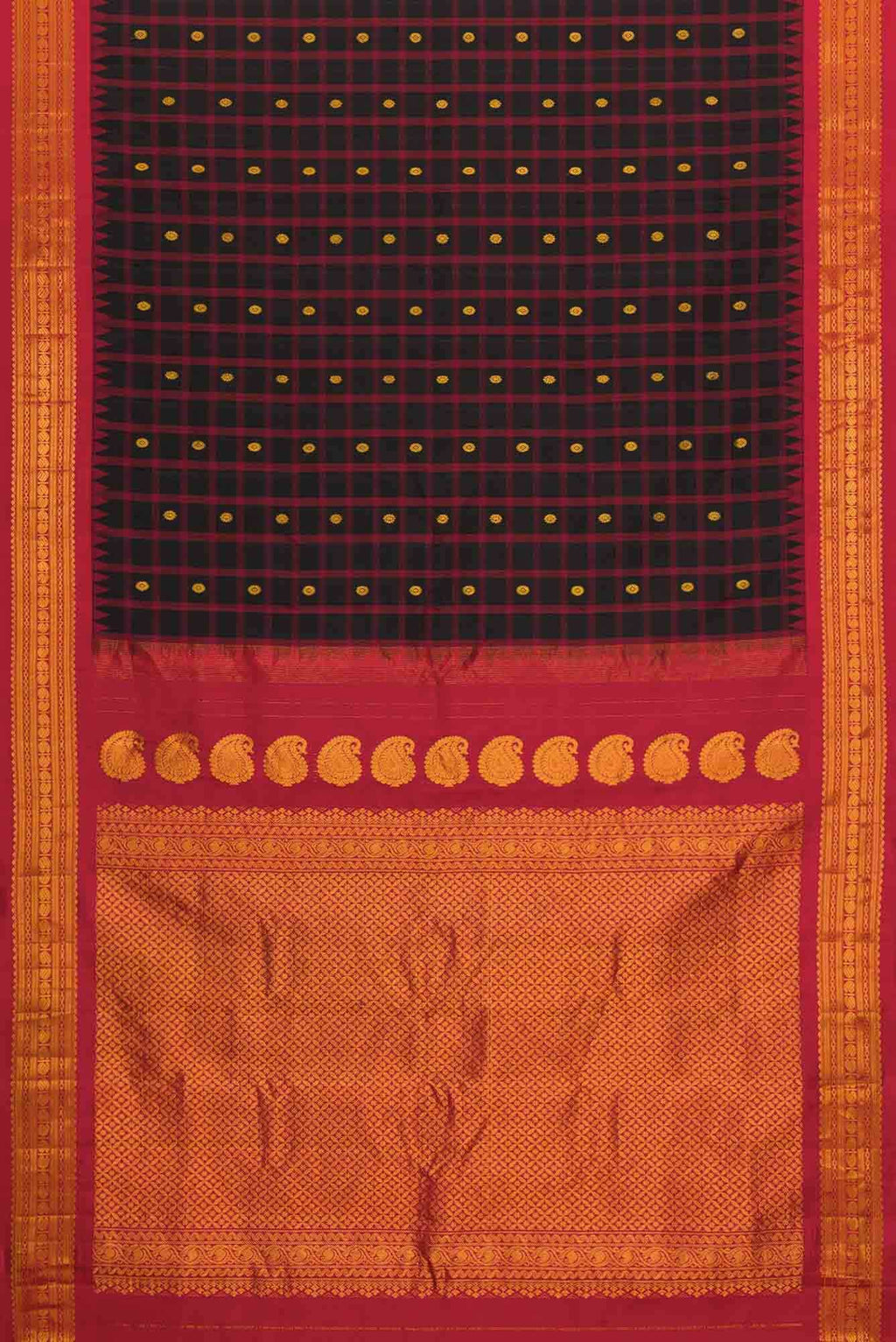 Black Dual Tone Gadwal Silk Saree