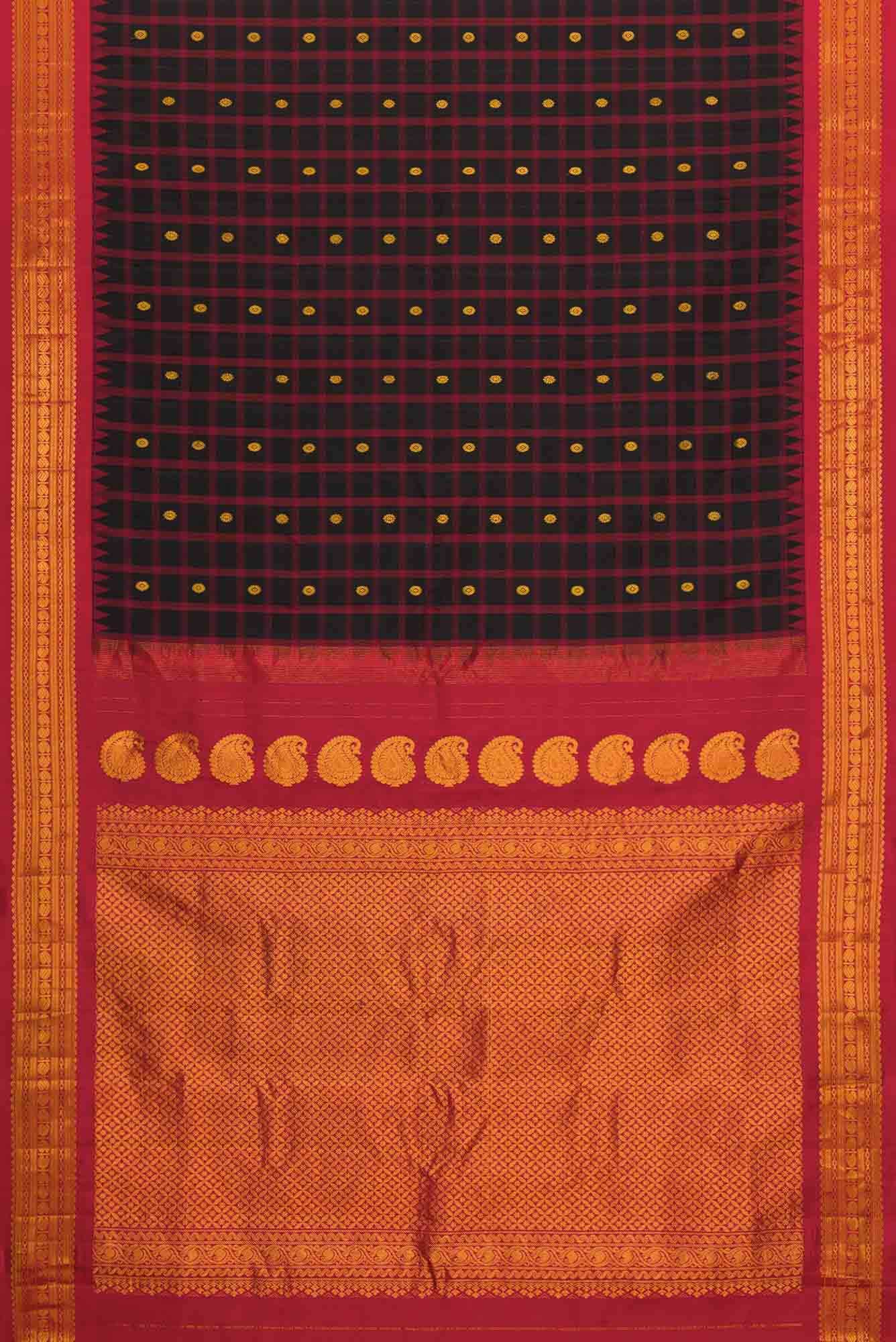 Black Dual Tone Gadwal Silk Saree