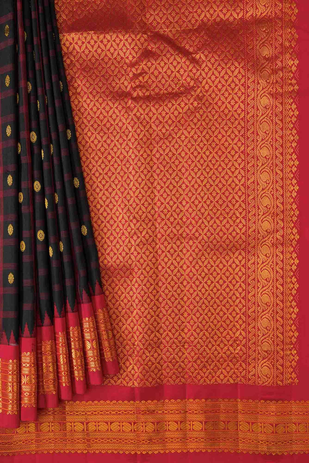 Black Dual Tone Gadwal Silk Saree