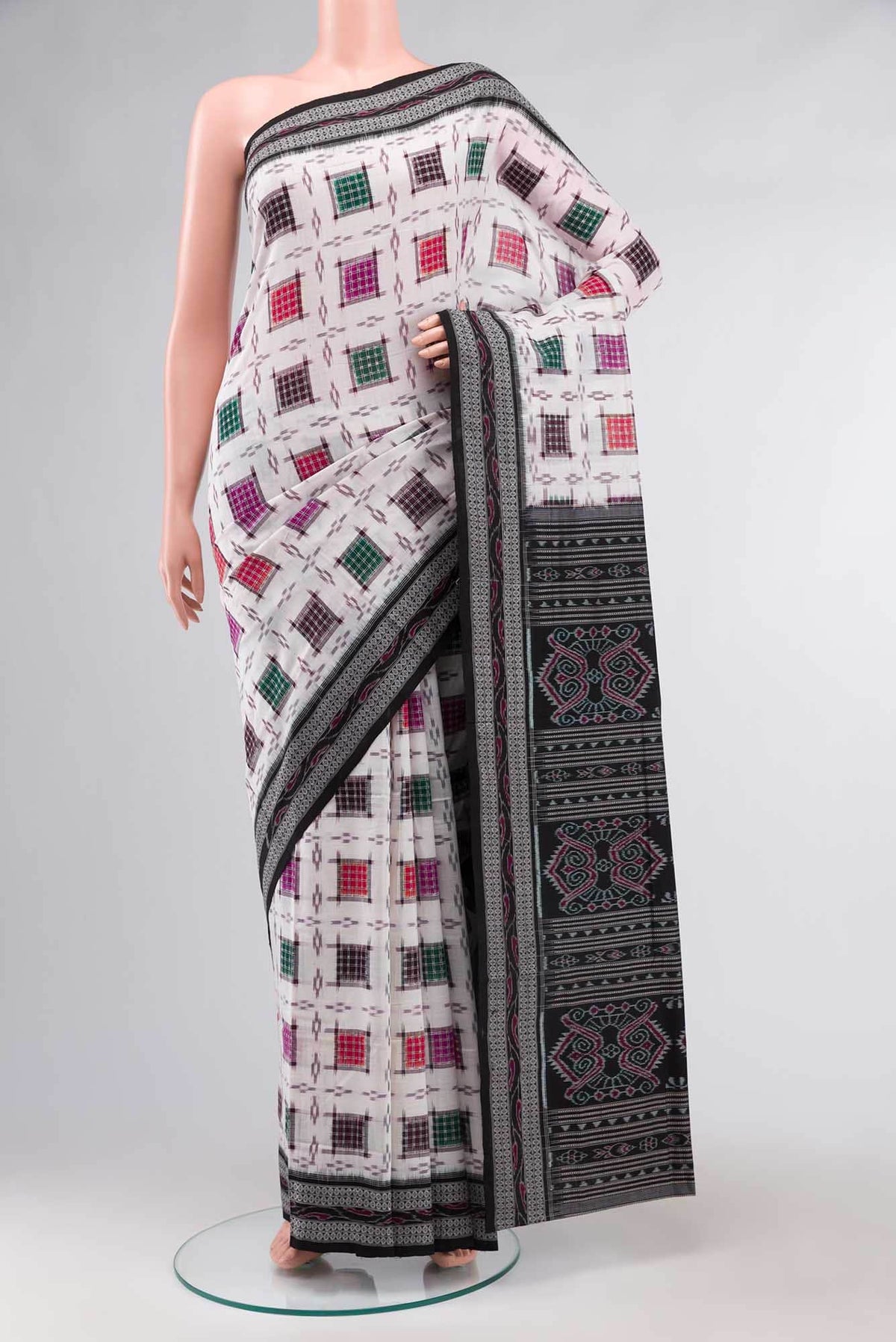 White Orissa Cotton Saree