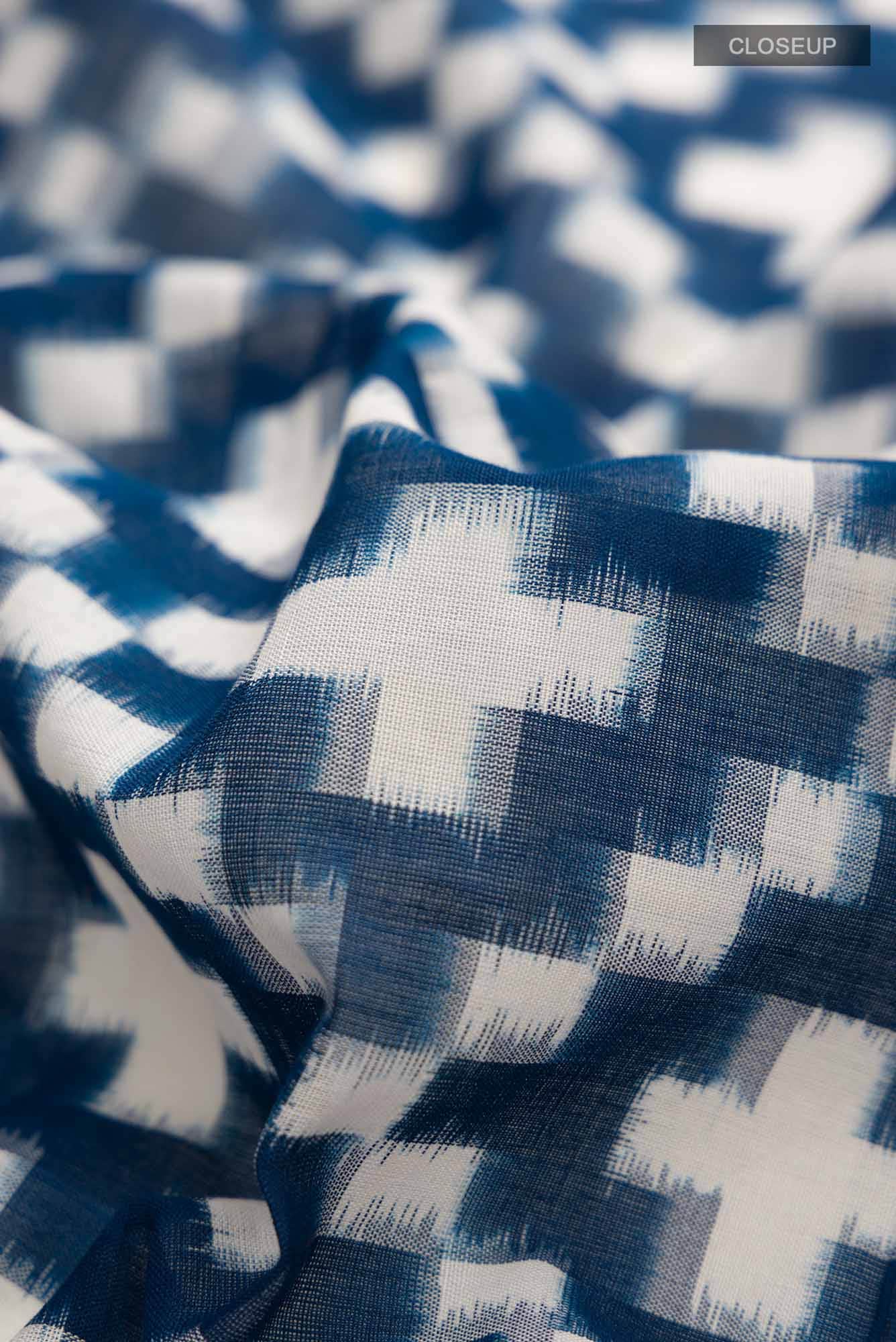 Blue Pochampally Cotton Saree
