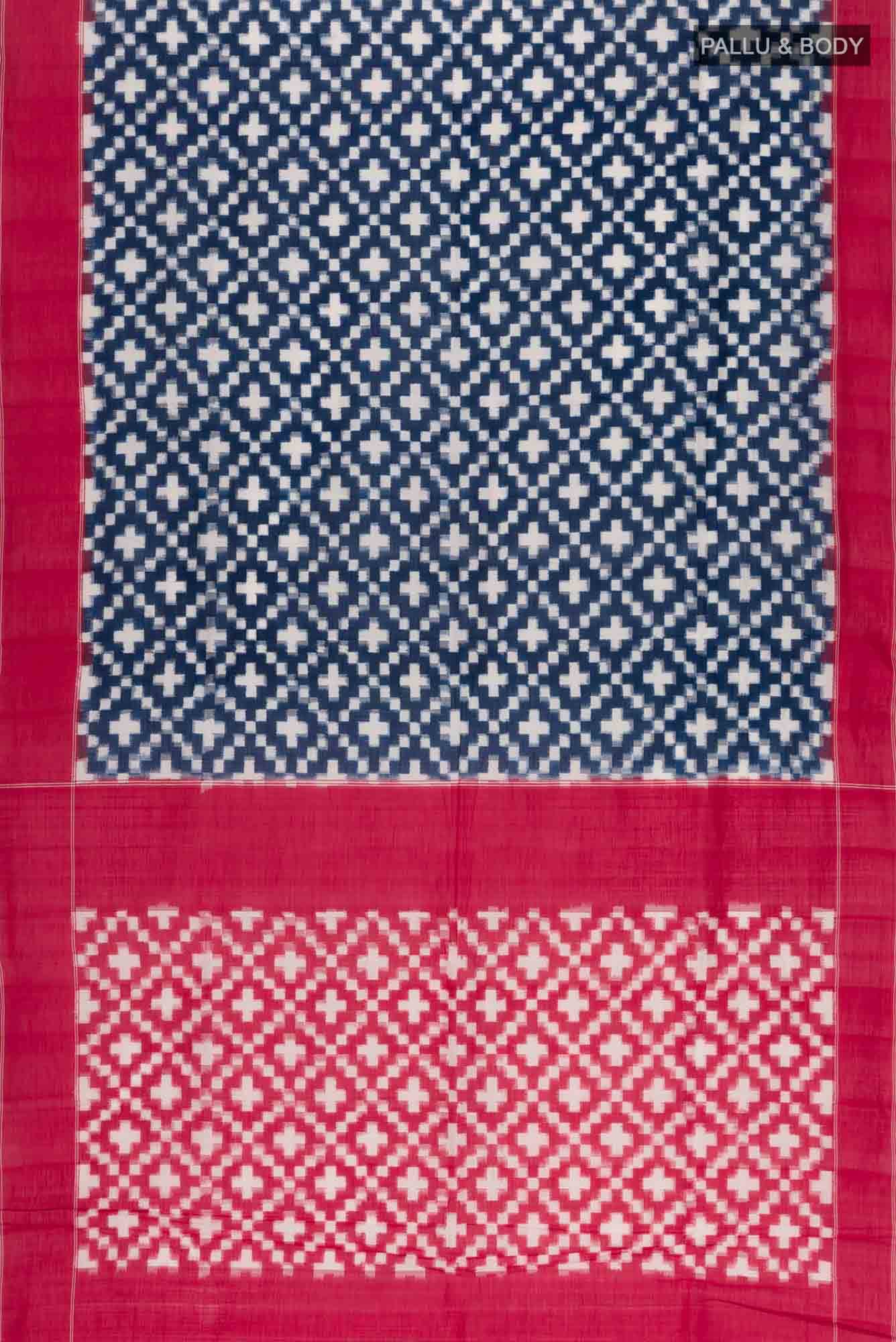 Blue Pochampally Cotton Saree