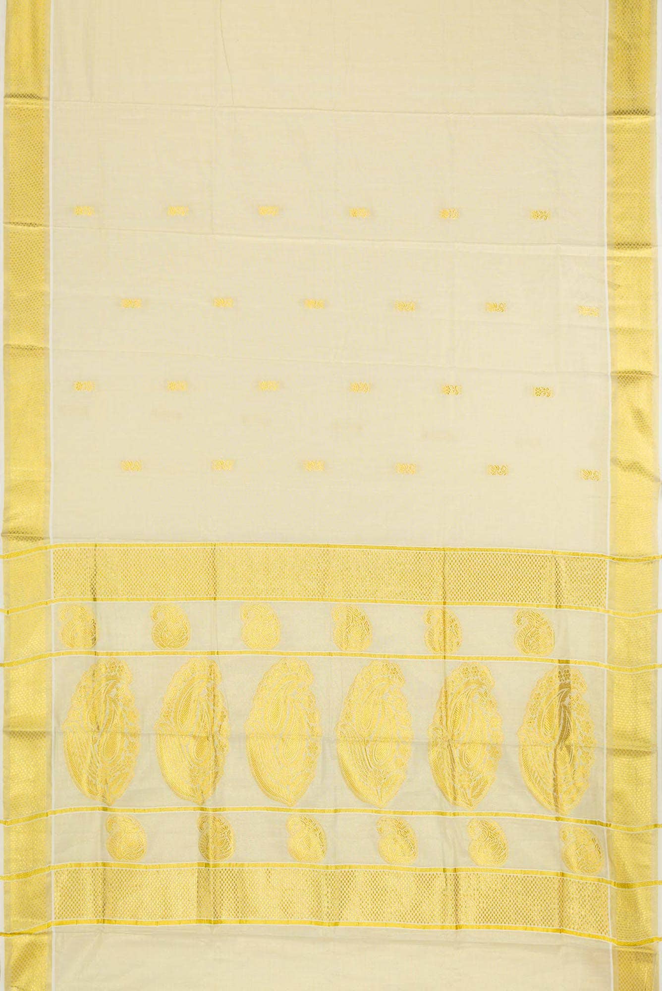 Gold Dual Tone Kerala Cotton Saree
