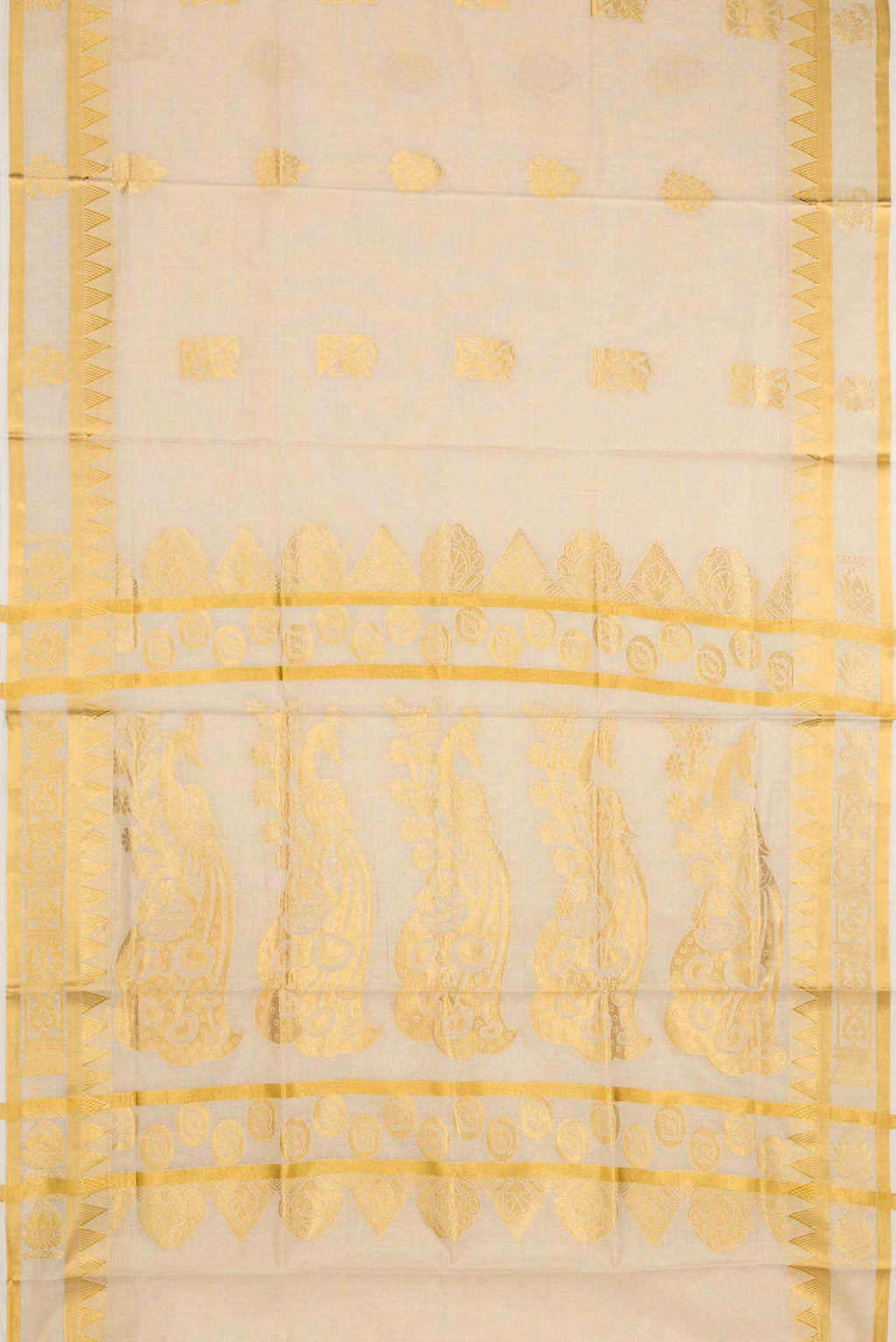 Gold Dual Tone Kerala Cotton Saree