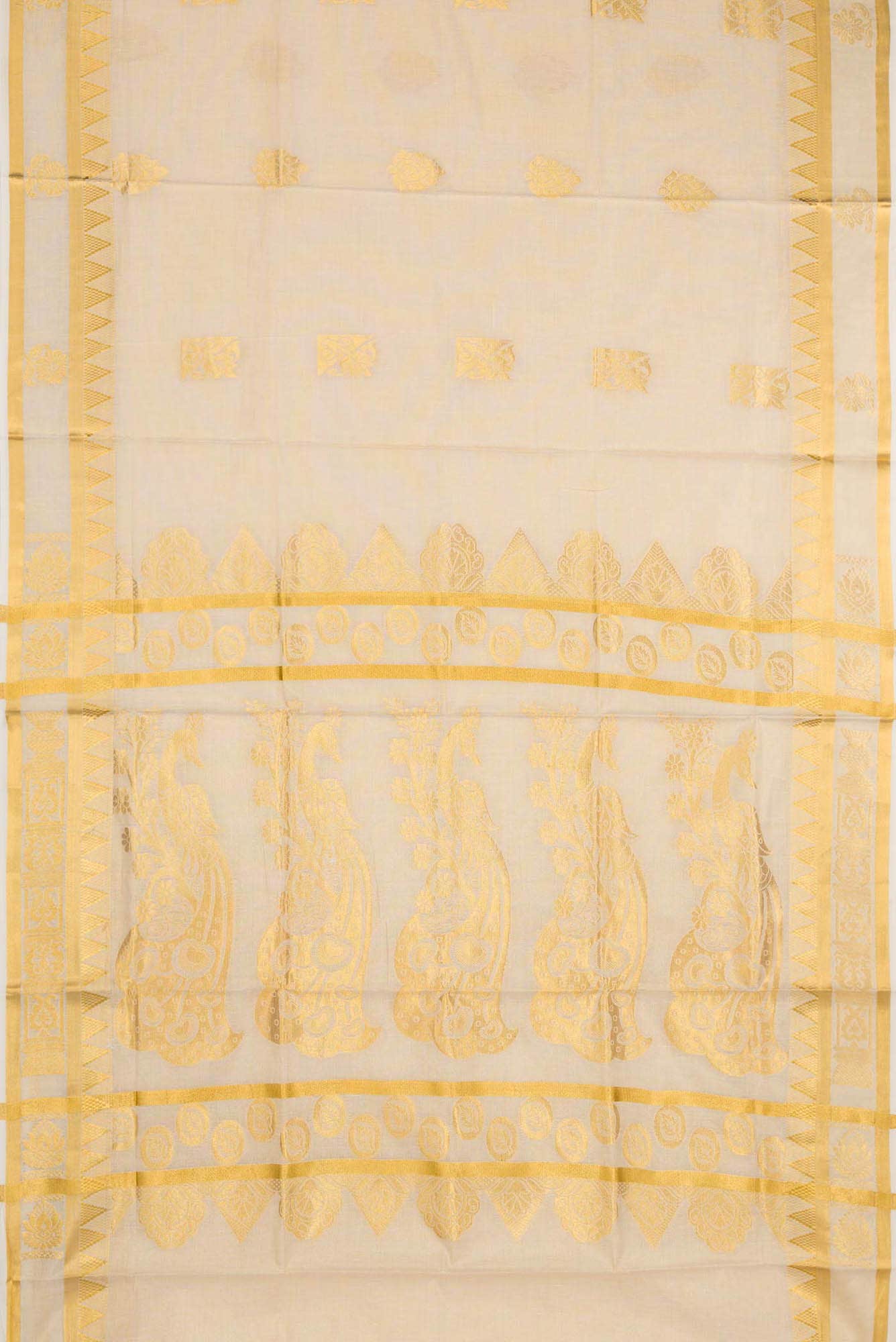 Gold Dual Tone Kerala Cotton Saree