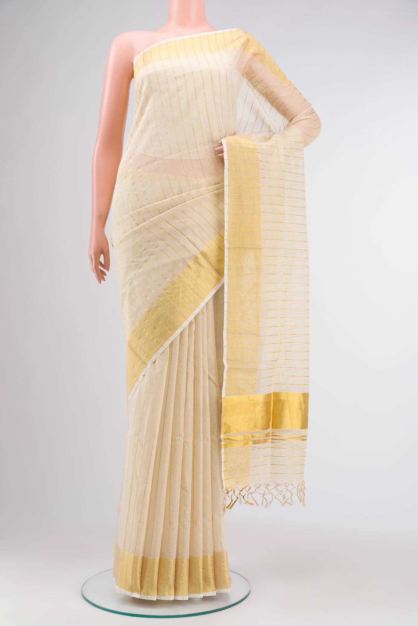 Gold Kerala Cotton Saree