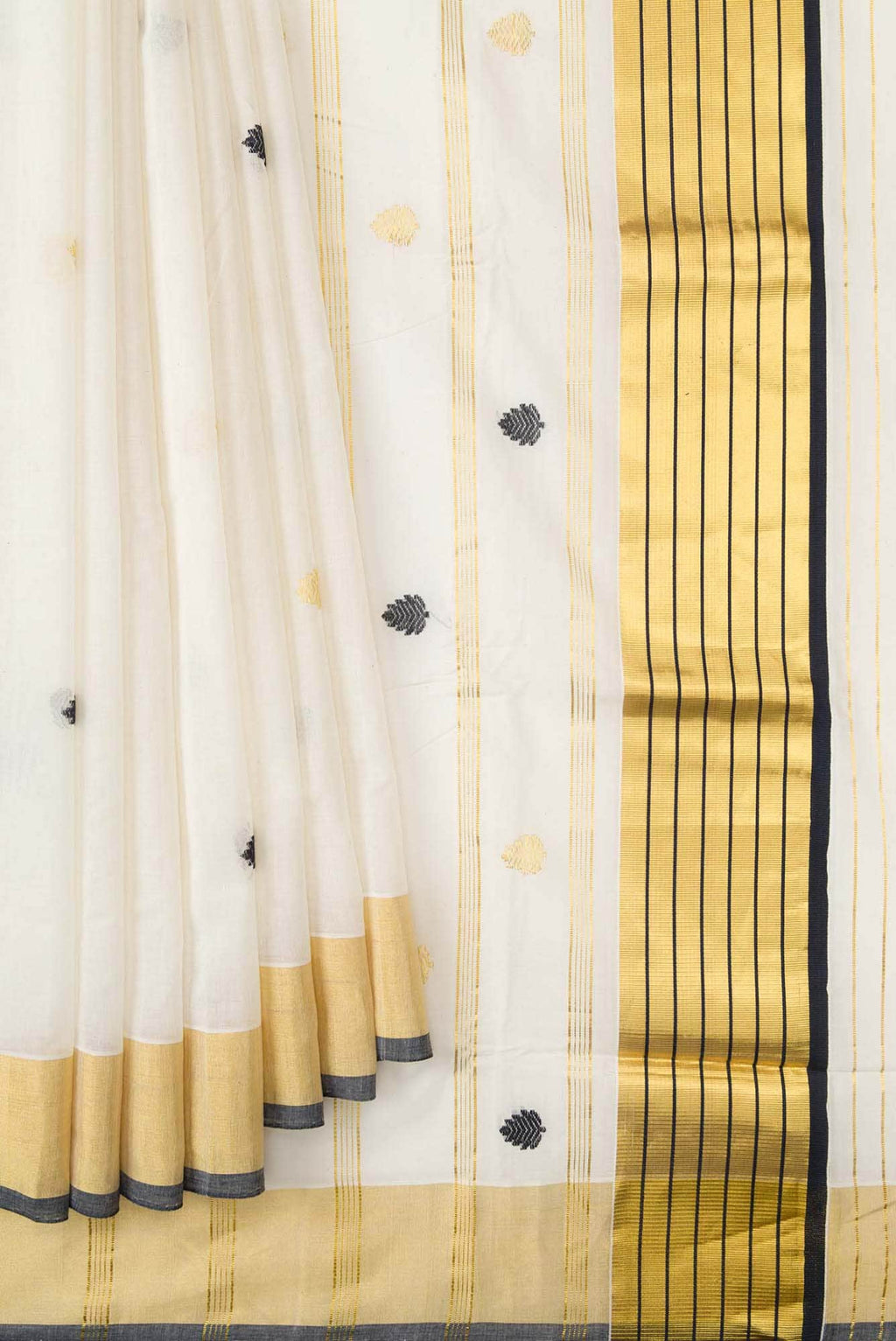 Off White Dual Tone Kerala Cotton Saree