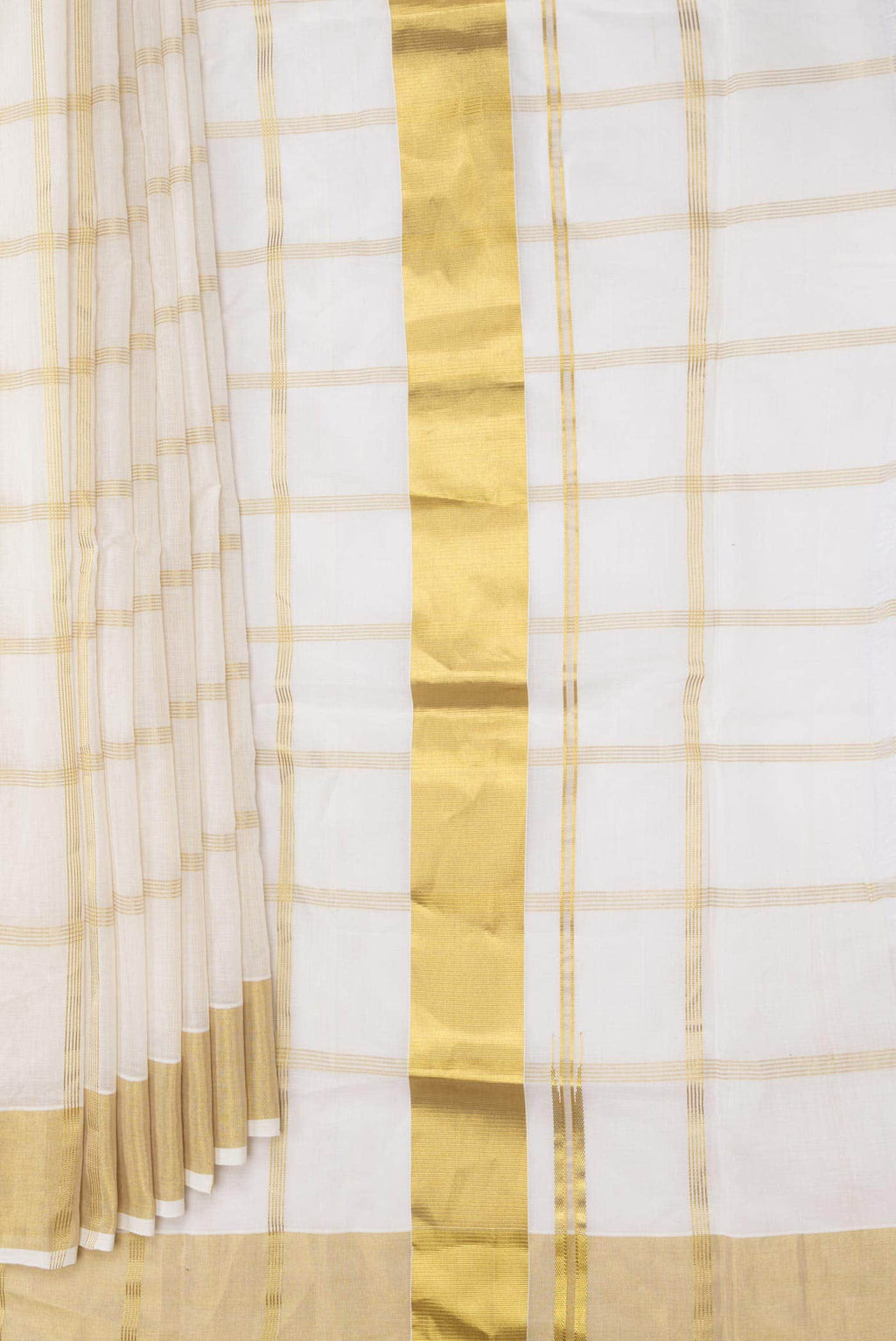Off White Kerala Cotton Saree