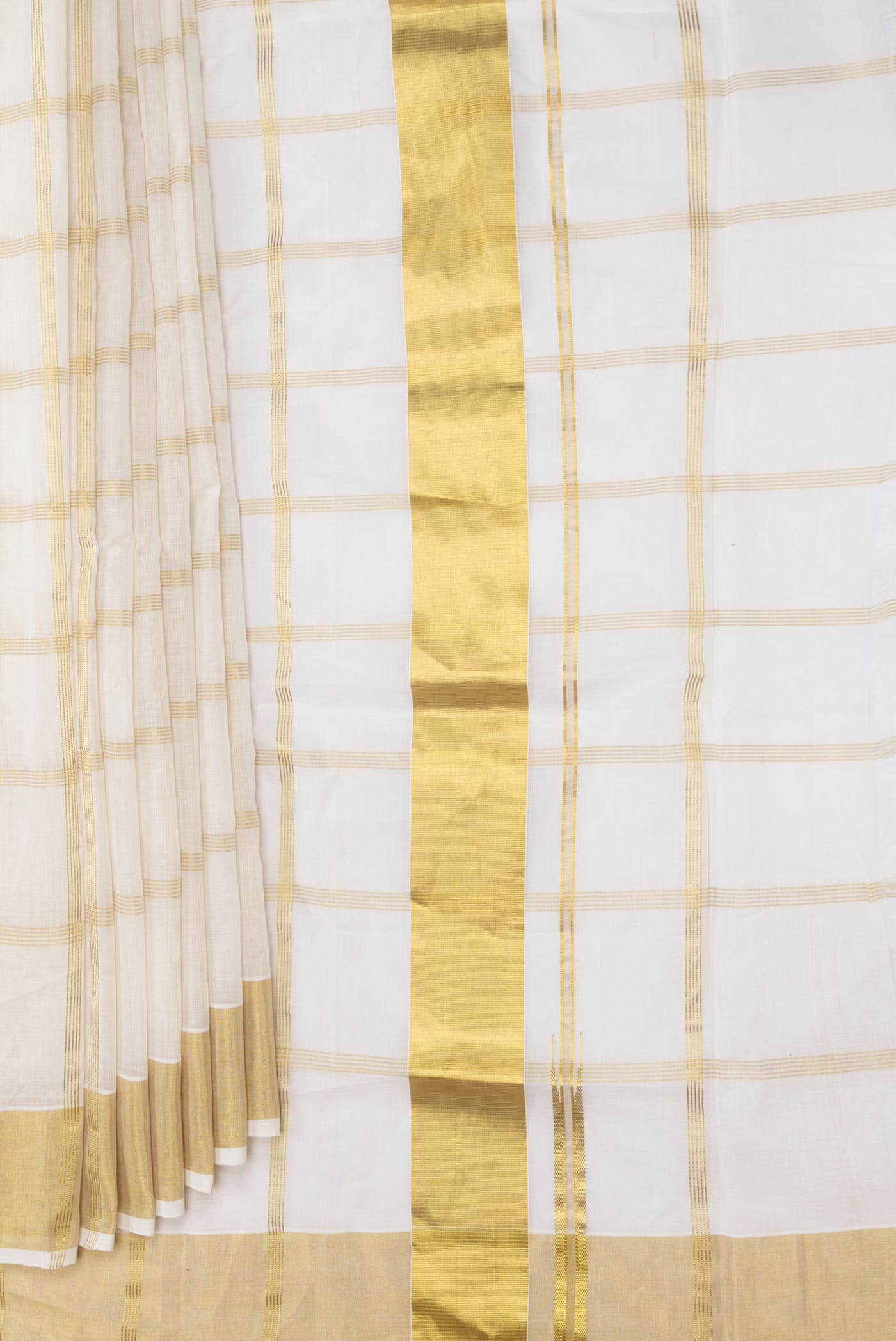 Off White Kerala Cotton Saree