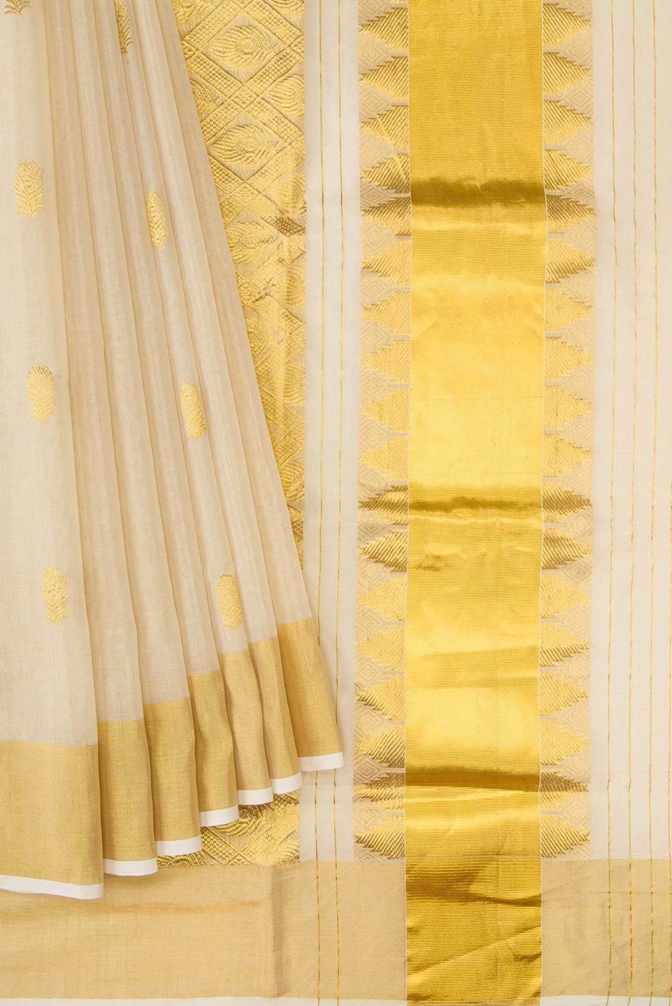 Gold Dual Tone Kerala Cotton Saree