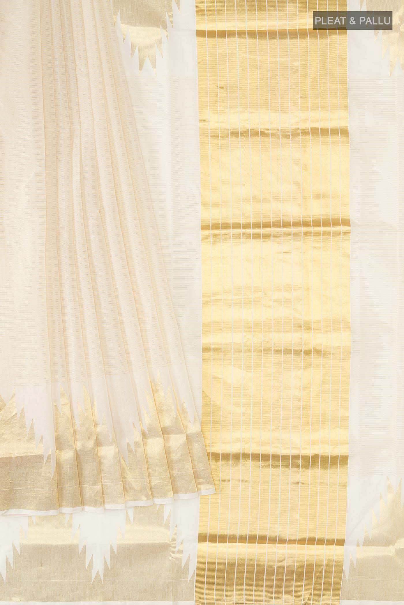 Off White Kerala Cotton Saree