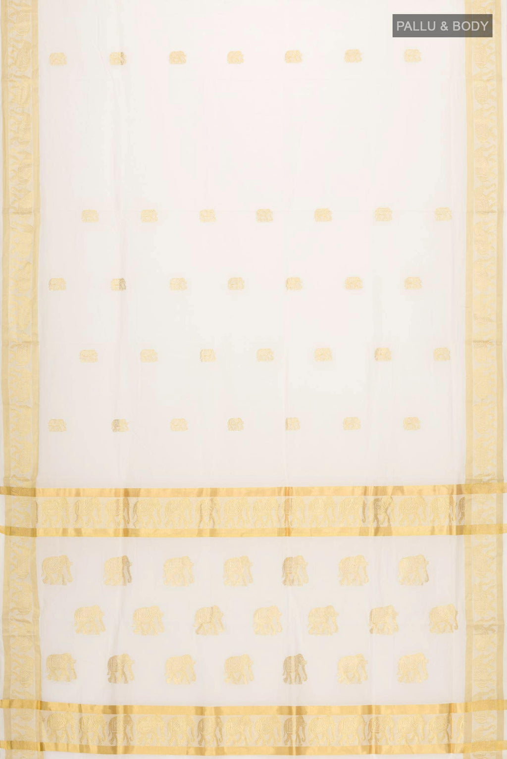 Off White Kerala Cotton Saree