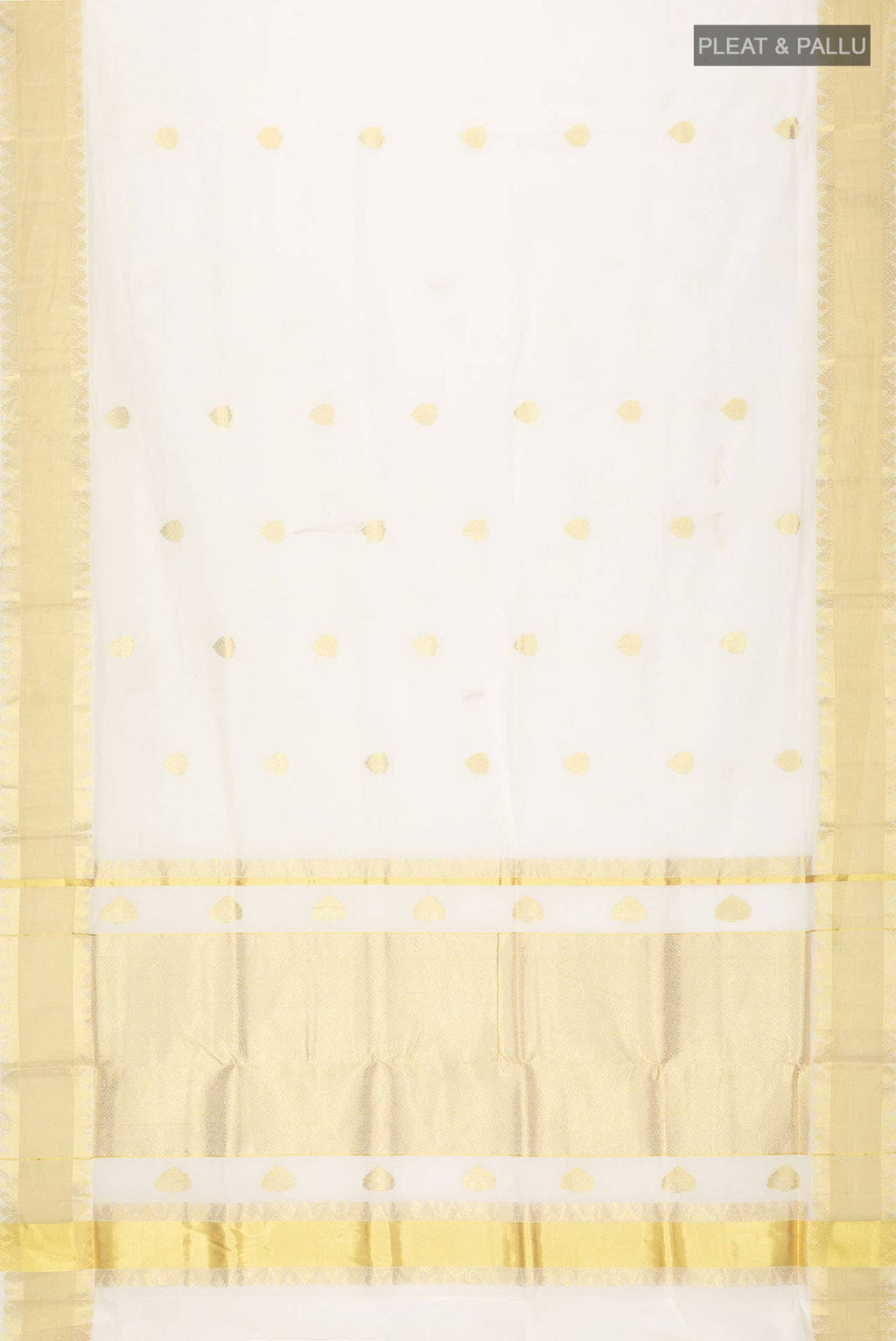 Off White Kerala Cotton Saree