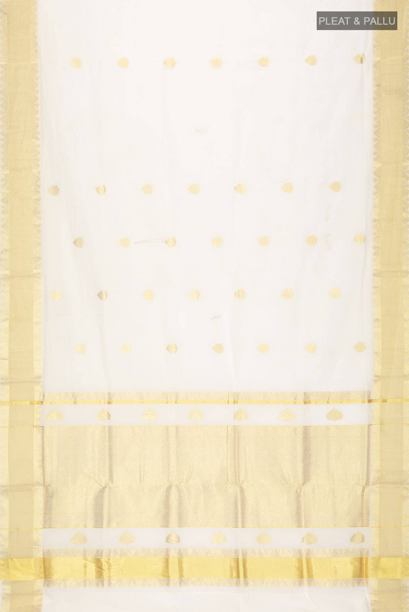 Off White Kerala Cotton Saree