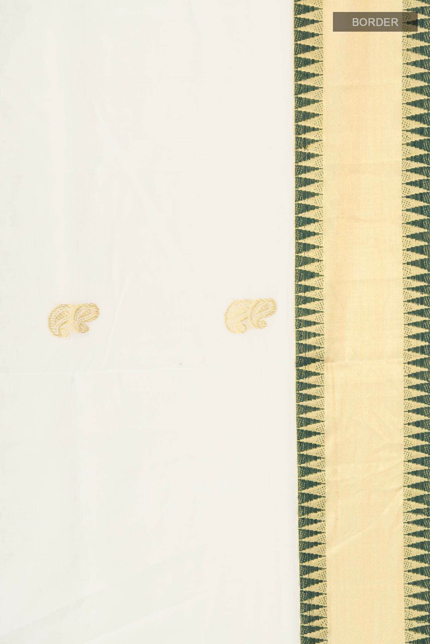 Off White Kerala Cotton Saree
