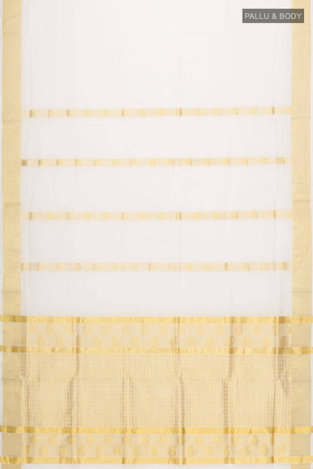 Off White Kerala Cotton Saree