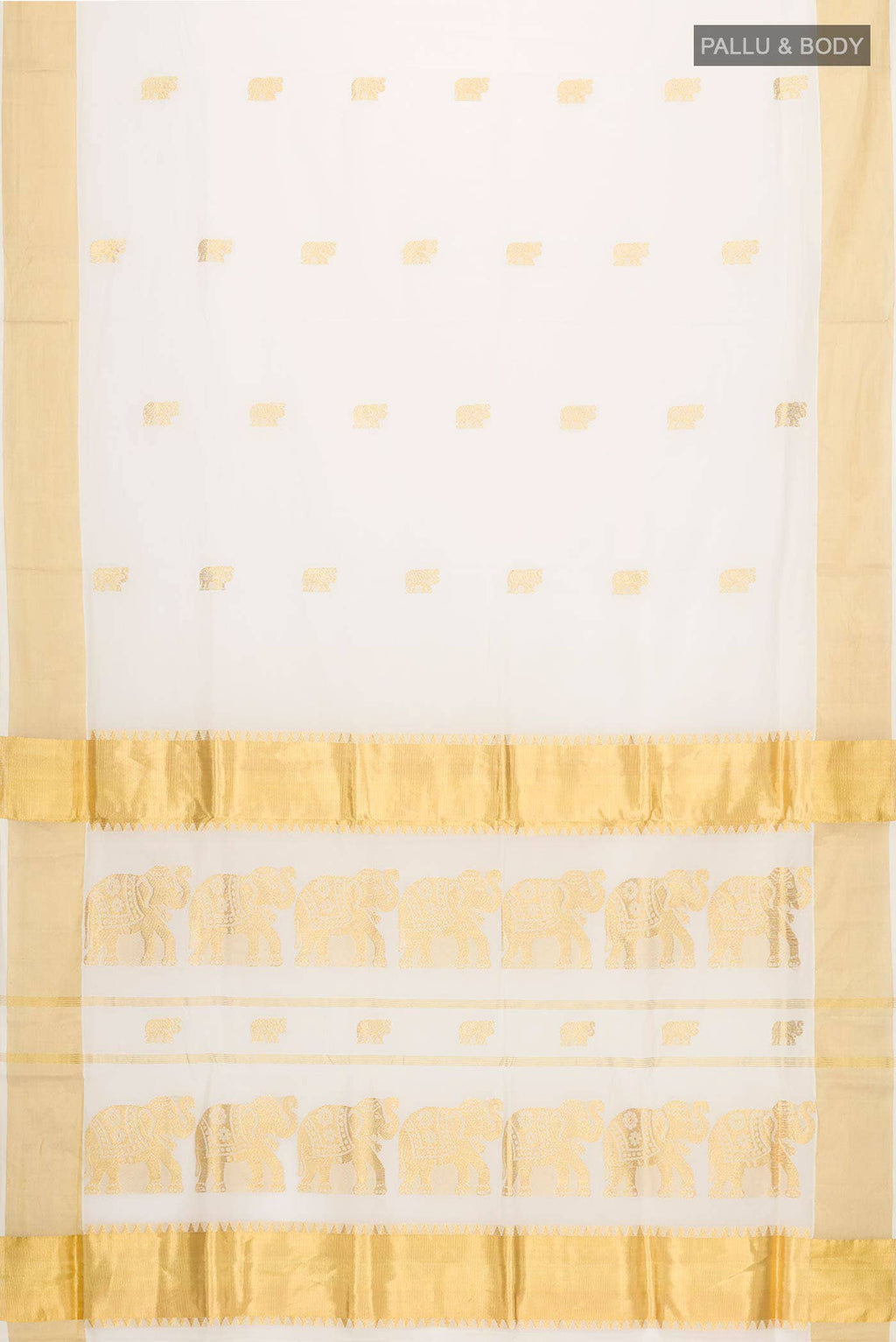 Off White Kerala Cotton Saree