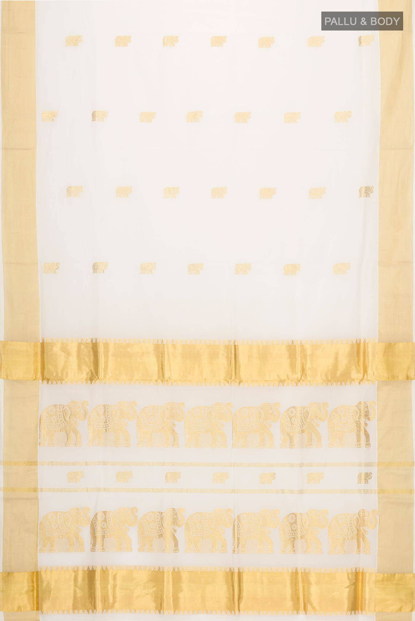 Off White Kerala Cotton Saree