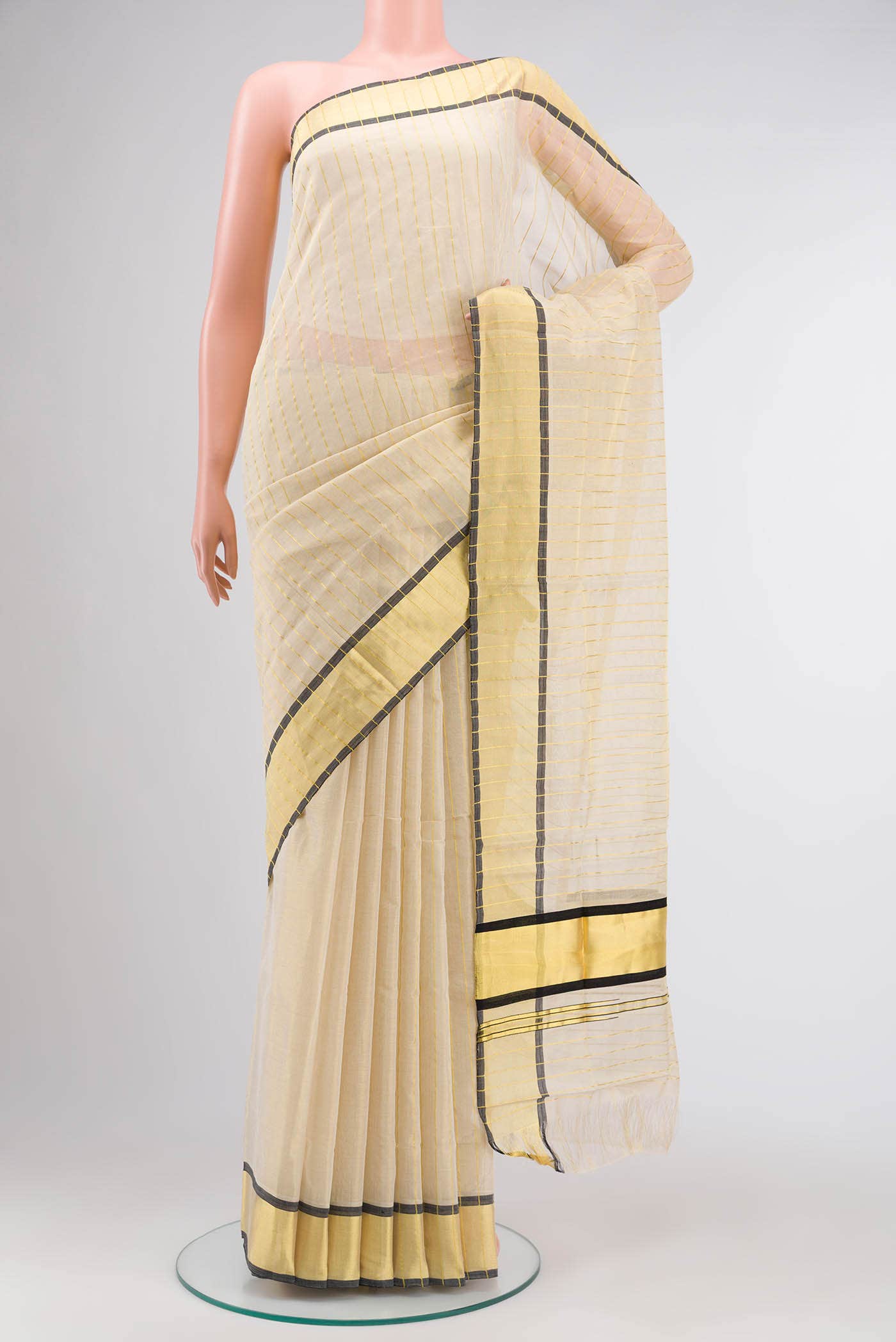 Gold Kerala Cotton Saree