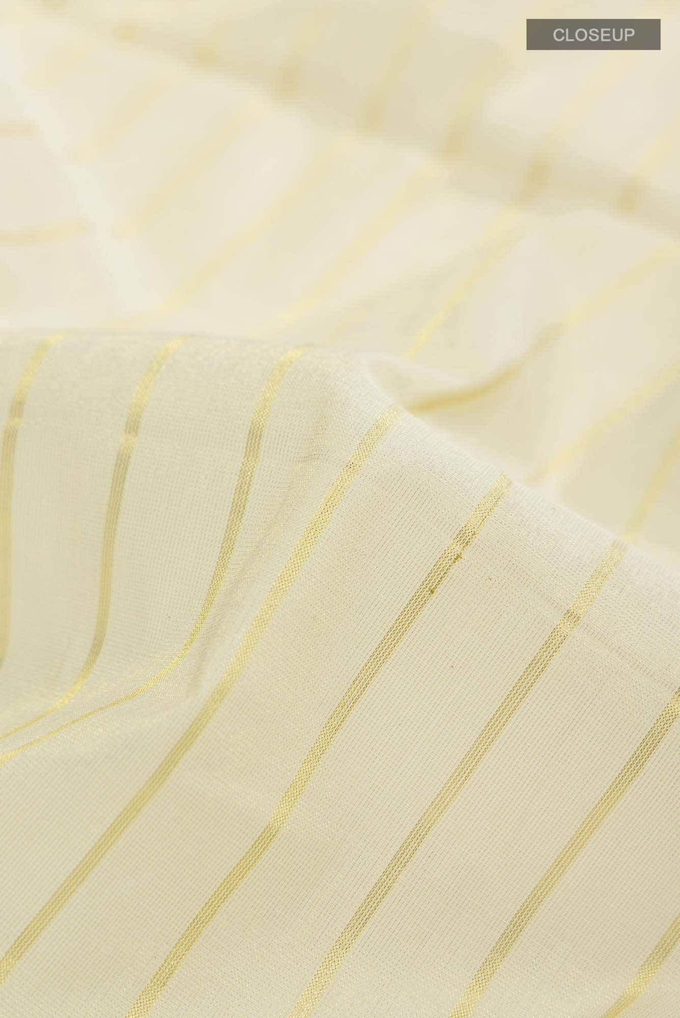 Cream with Gold Dual Tone Kerala Cotton Saree