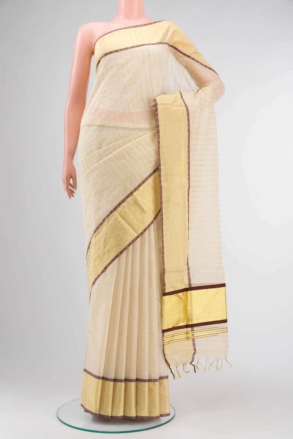 Gold Kerala Cotton Saree