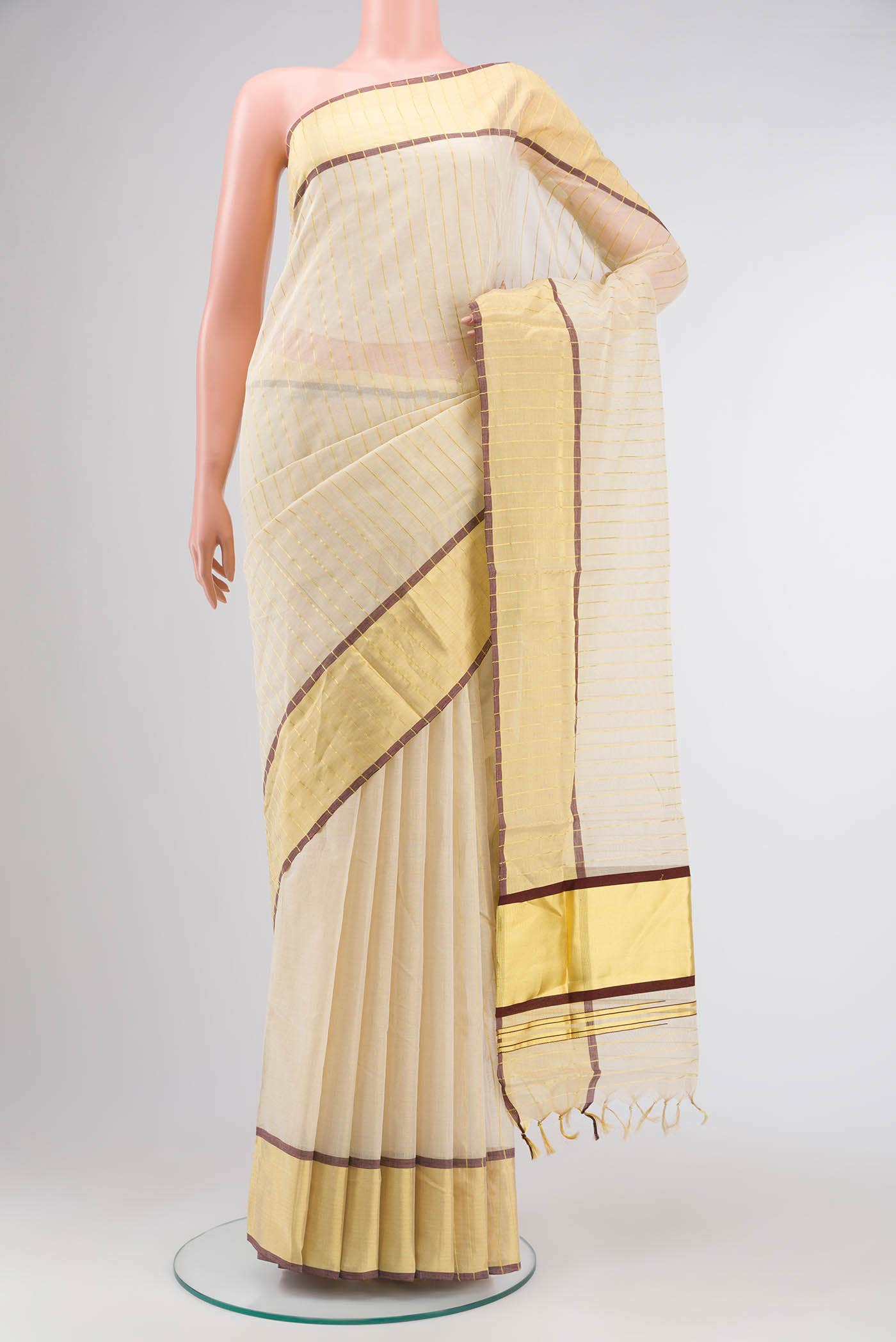 Gold Kerala Cotton Saree