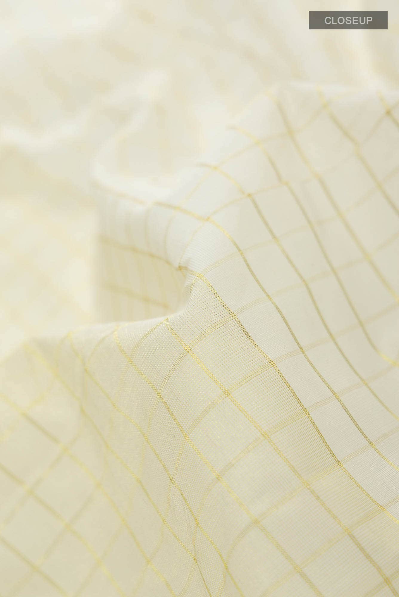 Cream with Gold Dual Tone Kerala Cotton Saree