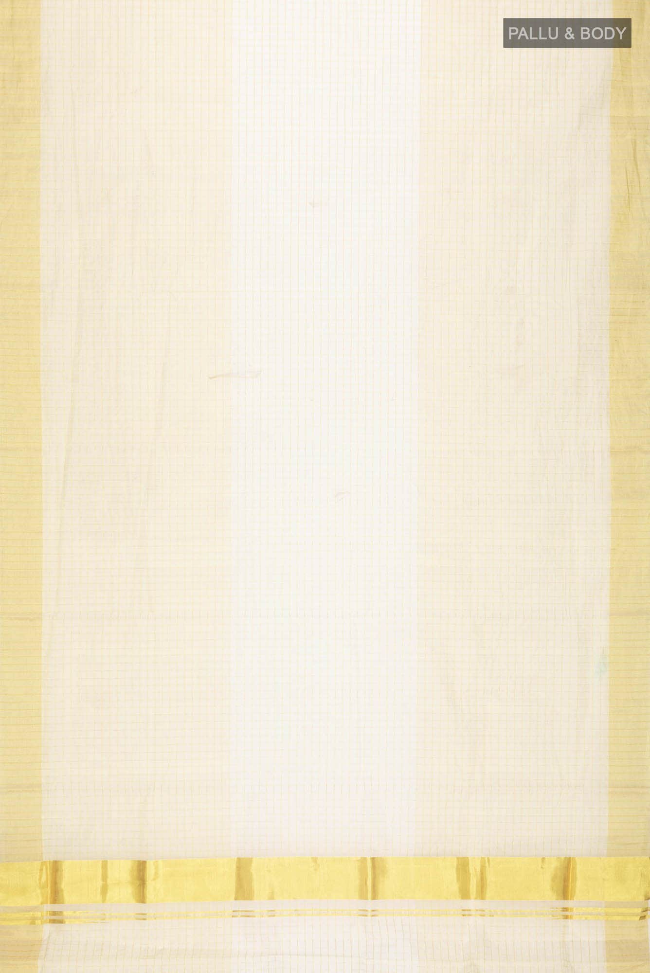 Cream with Gold Dual Tone Kerala Cotton Saree