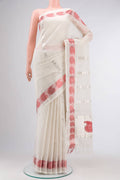 Off White Kerala Cotton Saree