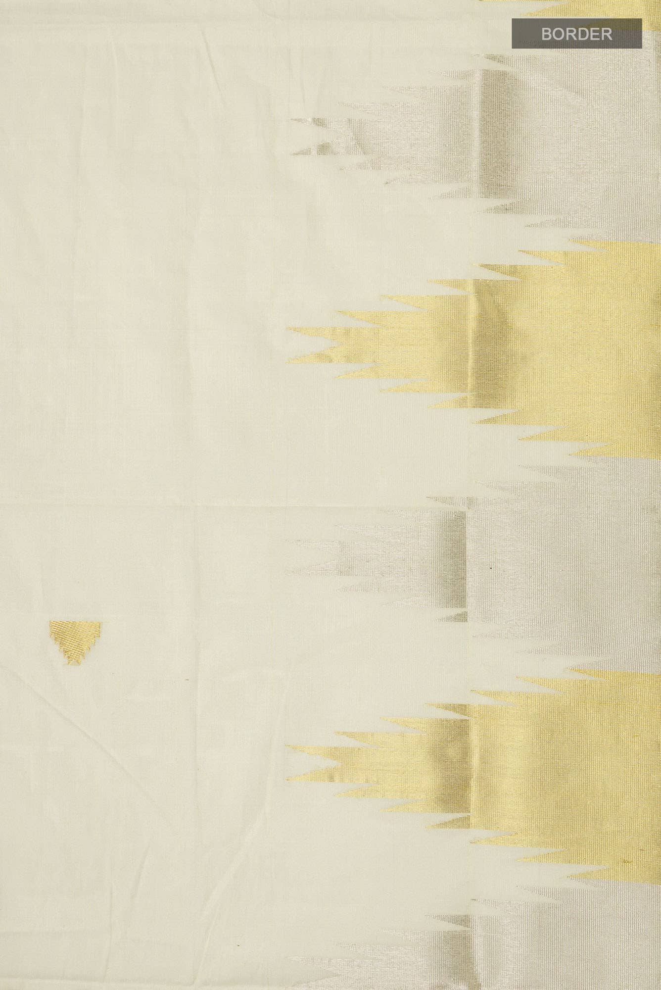 Cream with Gold Dual Tone Kerala Cotton Saree