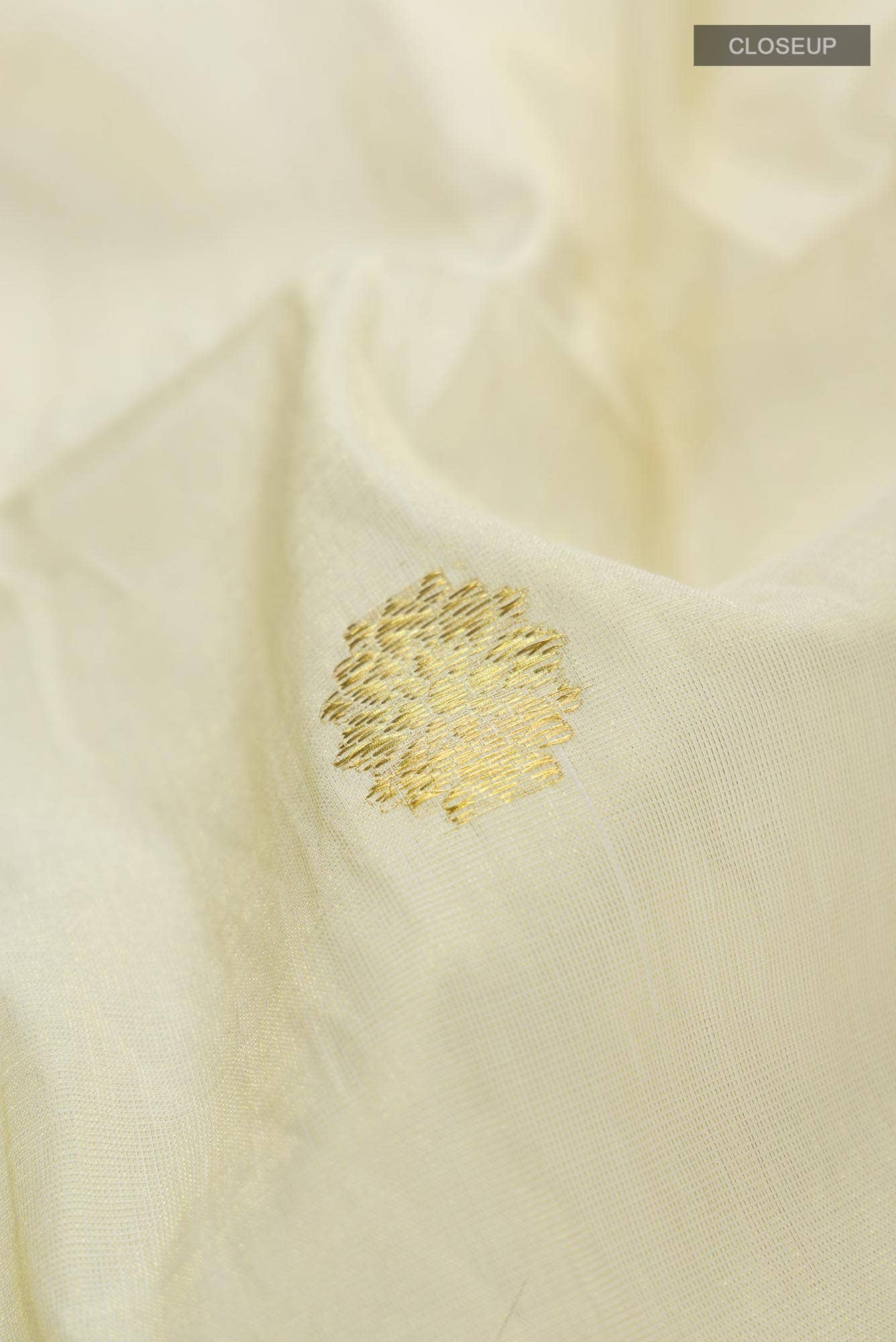 Cream with Gold Dual Tone Kerala Cotton Saree